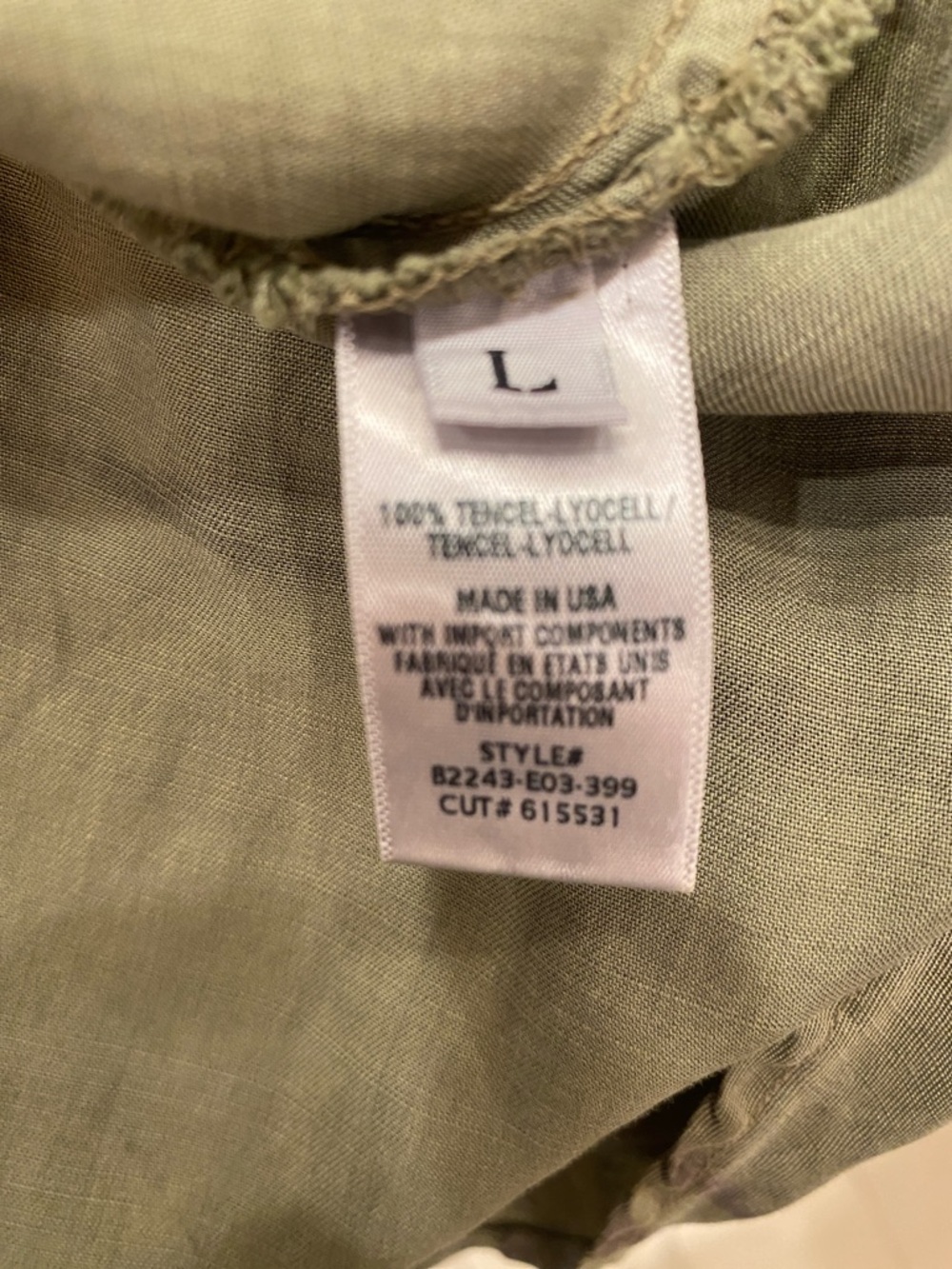 Bella Dahl Olive Green Tie-Dye Camisole - Picture 6 of 6